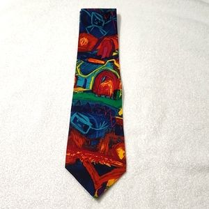 NEW.   MEN'S SILK SAVE THE CHILDREN'S HOUSE TIE - DESIGN BY SELENA-AGE 9.